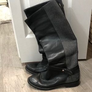 Leather and suede boots